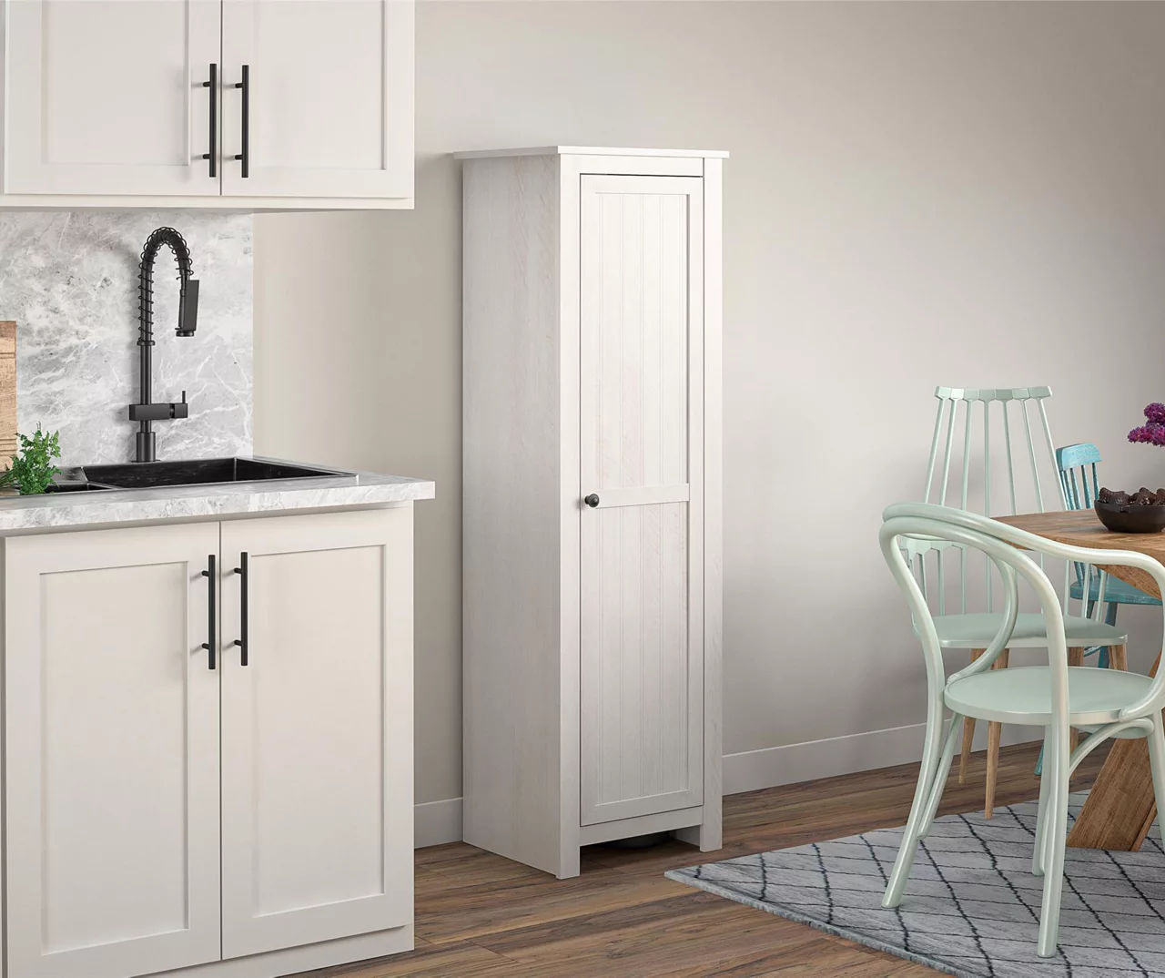 Lincoln Magnolia Oak White Single Door Kitchen Pantry - Image 5