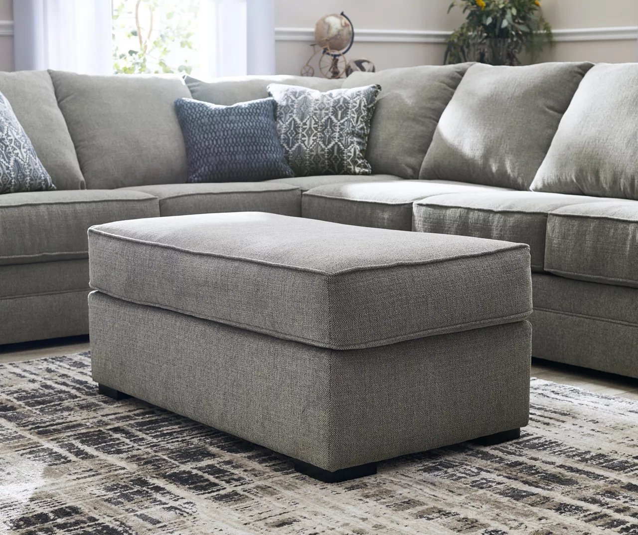 Naples Gray Ottoman - Image 2