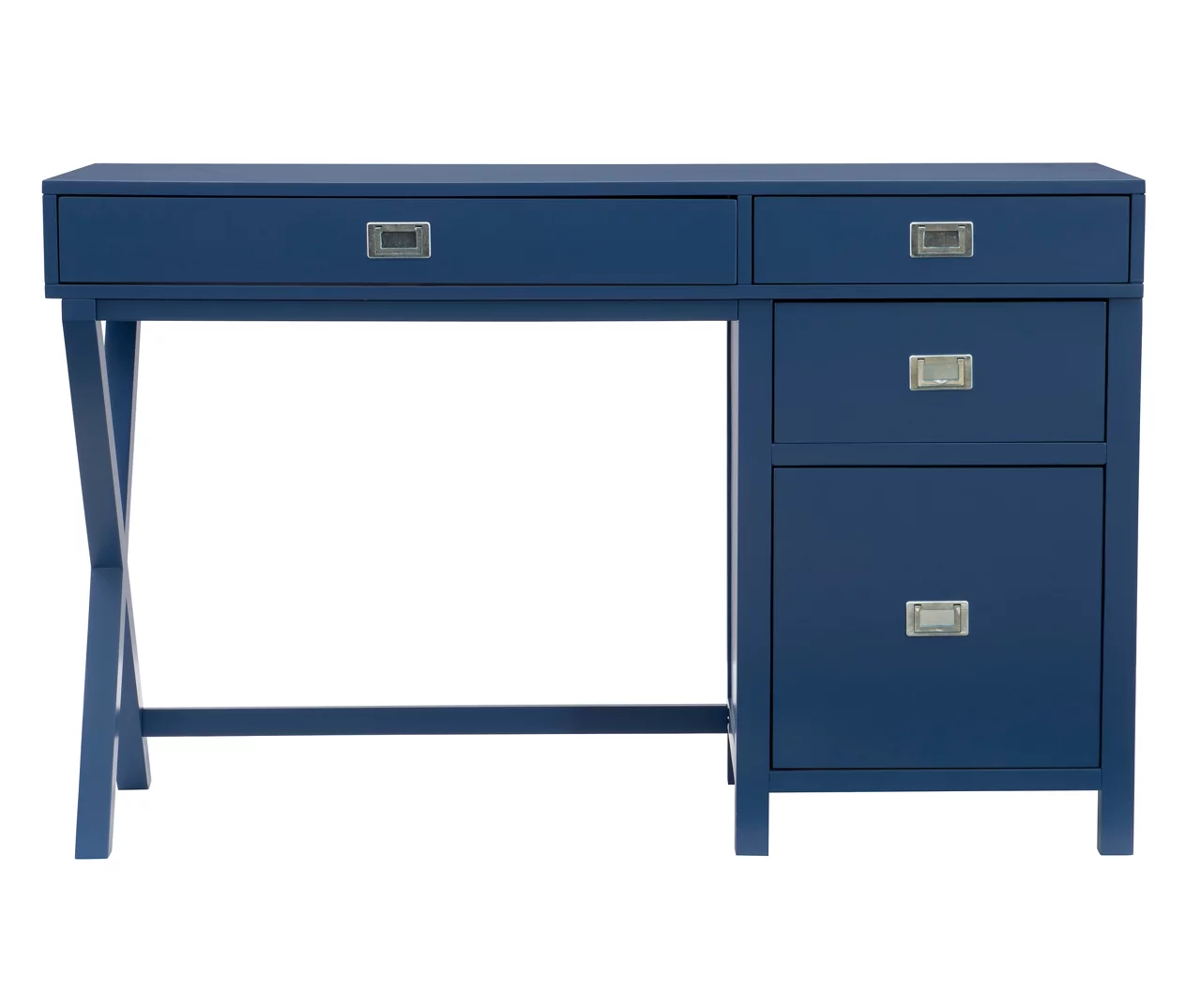 Kari Royal Blue 4-Drawer Office Desk - Image 7