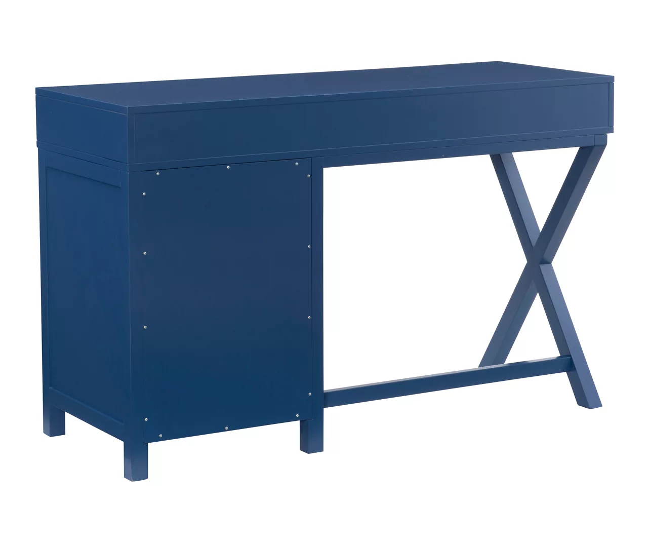 Kari Royal Blue 4-Drawer Office Desk - Image 10