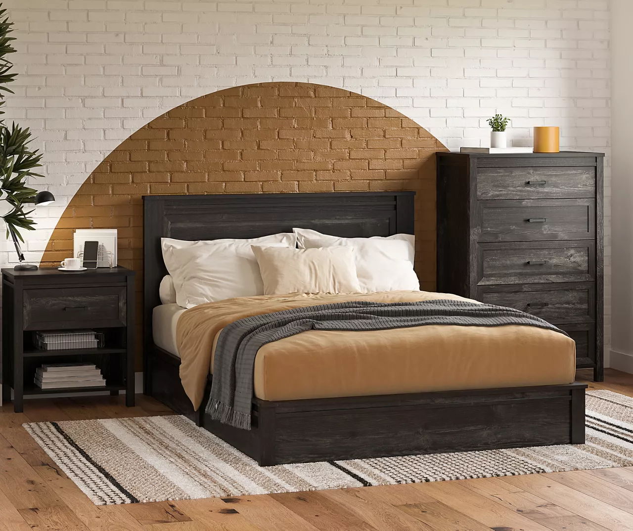 Silverton Black Oak Nightstand With USB Charging - Image 3