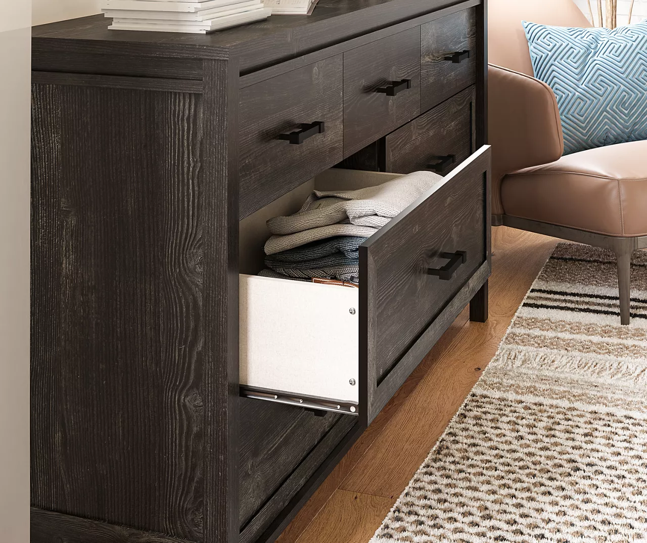 Silverton Black Oak 7-Drawer Dresser - Image 2