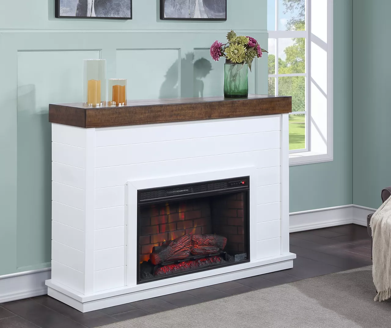 62" Grand Shiplap & Beam Electric Fireplace - Image 4