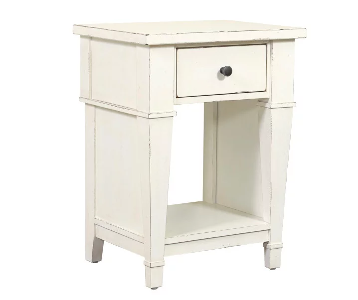 Kali Weathered White 1-Drawer Nightstand