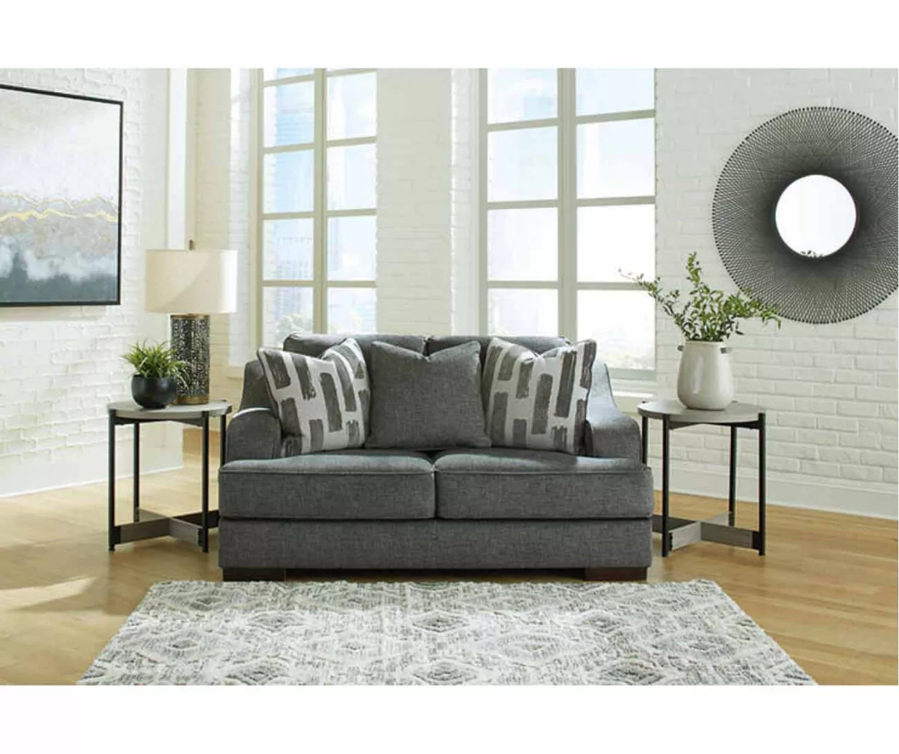 Lessinger Gray Loveseat - Image 5