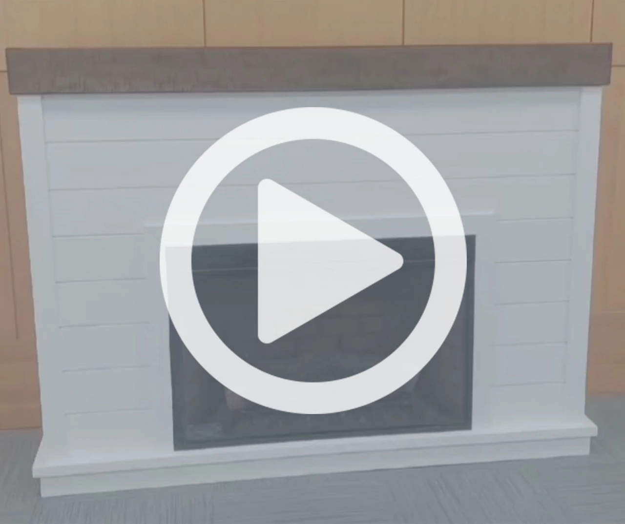 62" White Shiplap Grand Electric Fireplace - Image 4