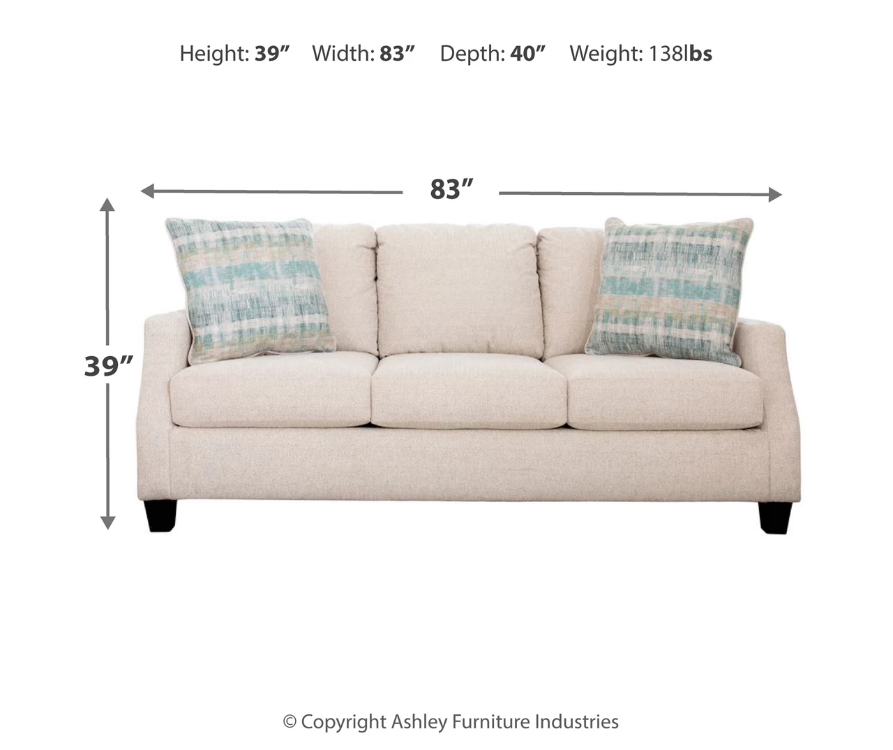 Cullendale Sandstone Cream Sofa - Image 8