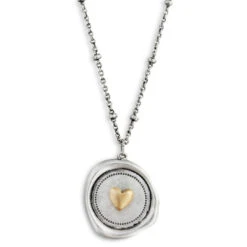 Heart Charm Dear You My Love Necklace, 17.5"