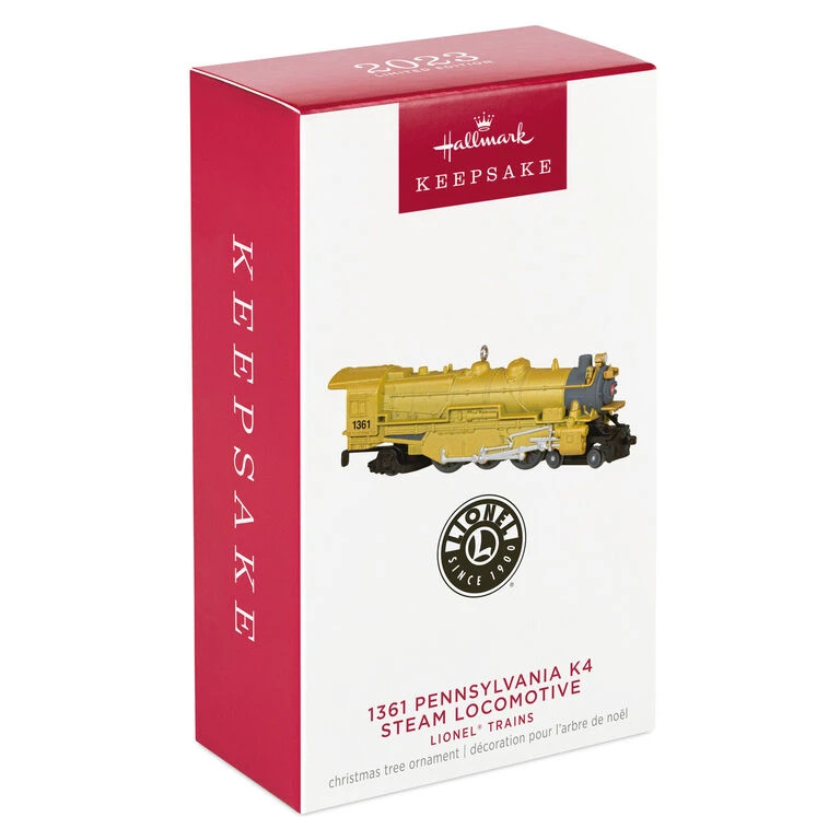 Hallmark Lionel® Trains Yellow 1361 Pennsylvania K4 Steam Locomotive Metal Ornament - Image 4