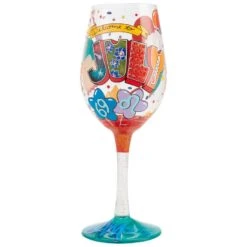Lolita® July Birthday Month Handpainted Wine Glass, 15 Oz.
