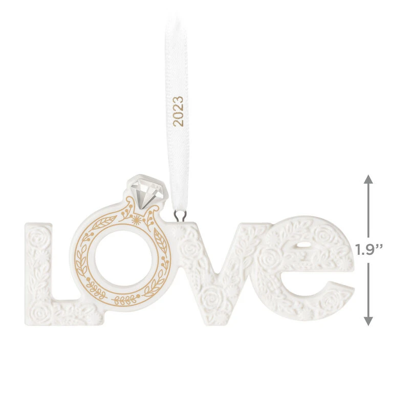 Hallmark We're Engaged! 2023 Porcelain Ornament - Image 3