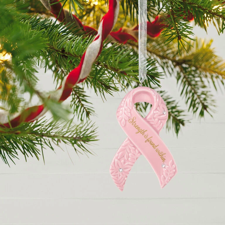 Hallmark Strength Within Pink Ribbon Porcelain Ornament Benefiting Susan G. Komen® - Image 2