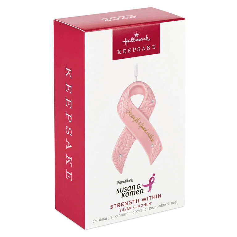 Hallmark Strength Within Pink Ribbon Porcelain Ornament Benefiting Susan G. Komen® - Image 4