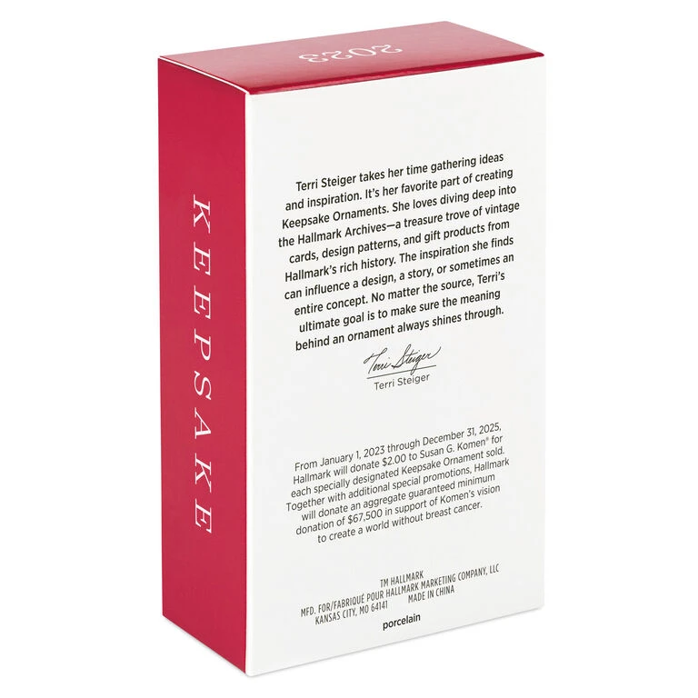 Hallmark Strength Within Pink Ribbon Porcelain Ornament Benefiting Susan G. Komen® - Image 5