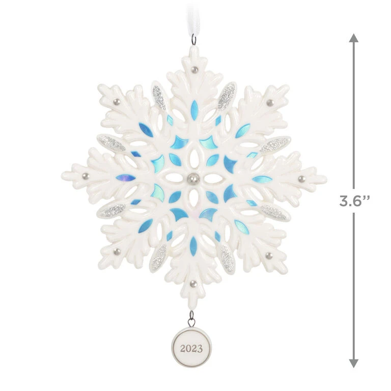 Hallmark Snowflake 2023 Porcelain Ornament - Image 3