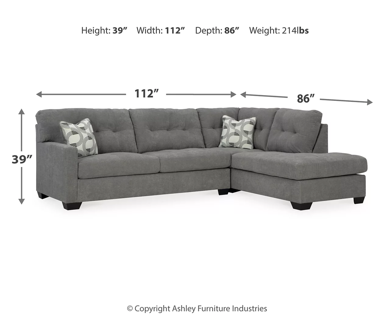 Signature Design By Ashley Highland Falls Gray Sectional - Image 7